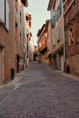 Fototapeta premium Albi. France. This city has a historic center declared a World Heritage Site by UNESCO, the largest brick cathedral in the world, the museum with the largest collection of works by Toulouse-Lautrec.