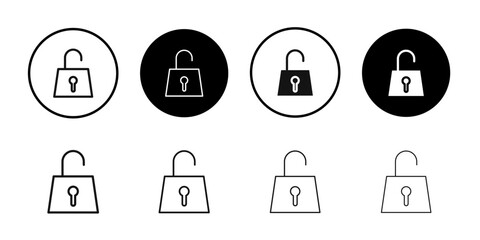 Unlock icon Flat art illustration in outline