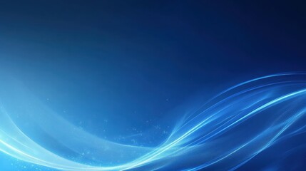 Elegant abstract blue waves creating a serene and calming atmosphere.