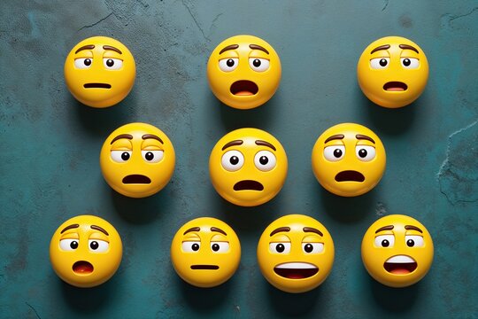 Perplexed Emojis: Ambivalent Animated 3D Face Expressions in Vibrant Yellow
