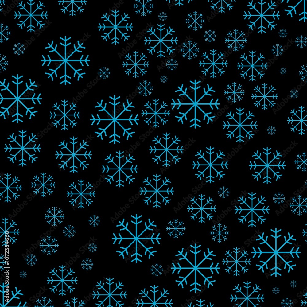 Poster snowflake shape pattern background isolated on black background