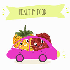 Cute  snake fruit, sala, rakum, salak characters, funny fruits, activities, leisure. Hand drawn vector illustration. Organic food, healthy, for kids menu, flyer, advertisement, wrap, label, invitation