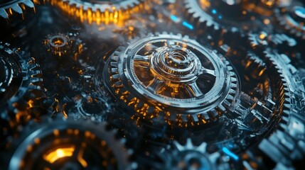 Intricate Gears and Glowing Lights