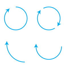 Obraz premium Circle arrows icon set. different circular arrows of white background. Black color, different thickness. Recycle icon set, refresh, repeat, Vector illustration. Stock image.