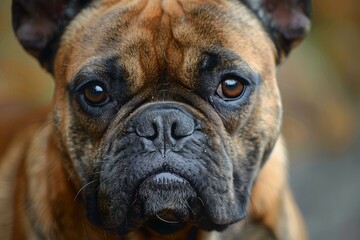 Fototapeta premium Close up of a french bulldog showing an intense expression