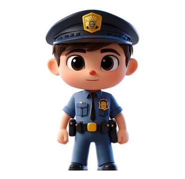 Adorable Policeman Character