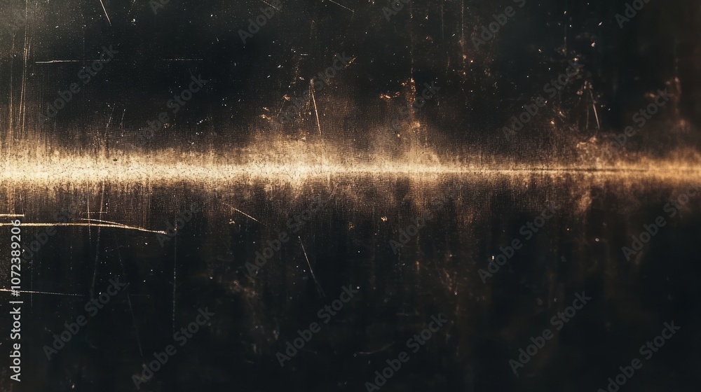 Poster a close-up view of grunge texture on a dark surface with a horizontal light streak