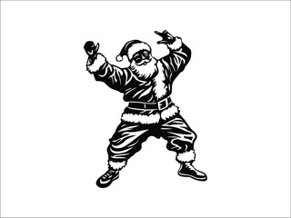 Dabbing Santa Claus Silhouettes - Fun Christmas Dance Illustration