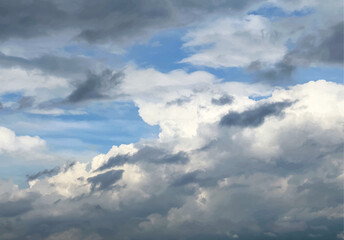 Fototapeta premium Abstract watercolor shades of cloudy blue sky background