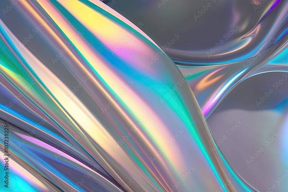 Poster iridescent abstract background design featuring refraction and gradient colors