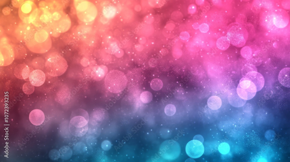Poster abstract background with colorful bokeh lights and a gradient of colors