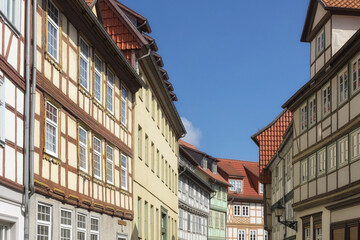 Halberstadt - malerische Altstadtgasse, Sachsen-Anhalt, Deutschland, Europa