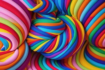 Vibrant 3D Whimsical Twist Patterns on Canvas for Playful Art Creations