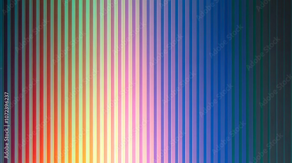 Poster colorful striped pattern displaying a spectrum of hues in a vibrant gradient across a vertical arran