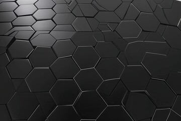 Influential 3D Hexagonal Designs on Dark Ebony Background