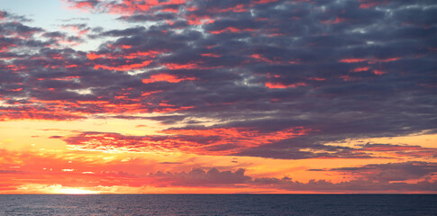 dramatic sunset over the sea