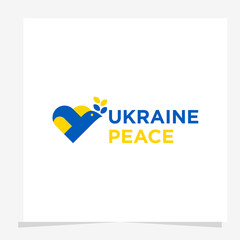 Ukraine Peace Modern Symbol Logo Vector Illustration Element