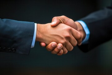 Obraz premium Two hands shake in agreement, symbolizing partnership, trust, and connection in a professional context.