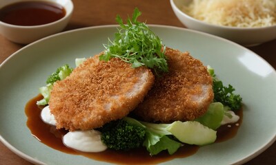 맛있는 돈가스 사진 소스 밥 바삭하고 맛있어보인다