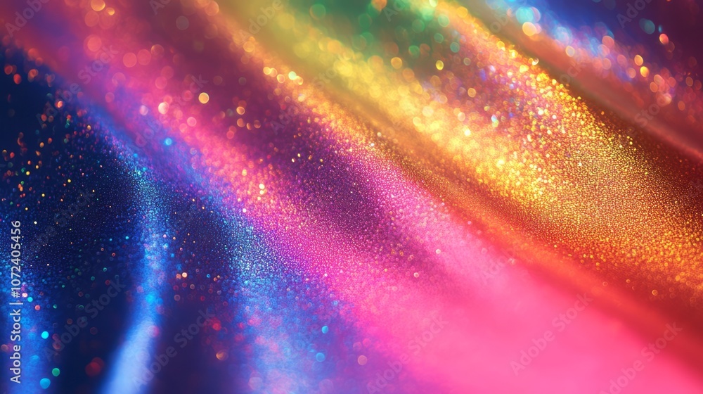 Poster abstract colorful glitter background with bokeh lights