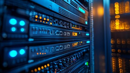 Network Engineer Cloud Server VM Cloud VM setup with simplified controls and data streams, no face, no body, flat design illustration