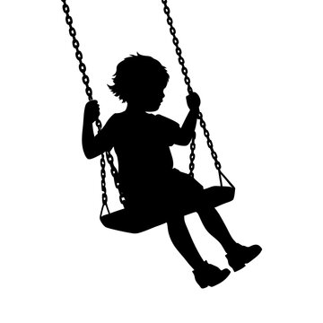 recommend clip art: A child on a swing silhouette 
