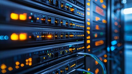 Network Engineer Cloud Server VM Networked virtual machines within cloud server, connectivity focus, no face, no body, flat design illustration