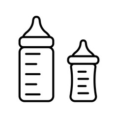Baby bottle thin line icon. Editable stroke Vector illustration