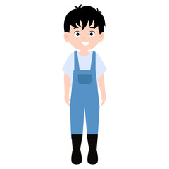People Group Different Occupation Set Workers Profession Collection Flat Vector Illustration. boy character design
