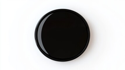 black vibrant button against white background