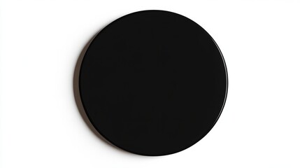 black vibrant button against white background
