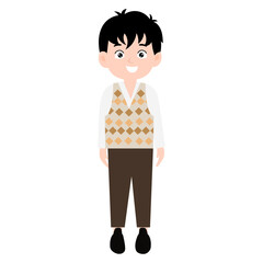 People Group Different Occupation Set Workers Profession Collection Flat Vector Illustration. boy character design