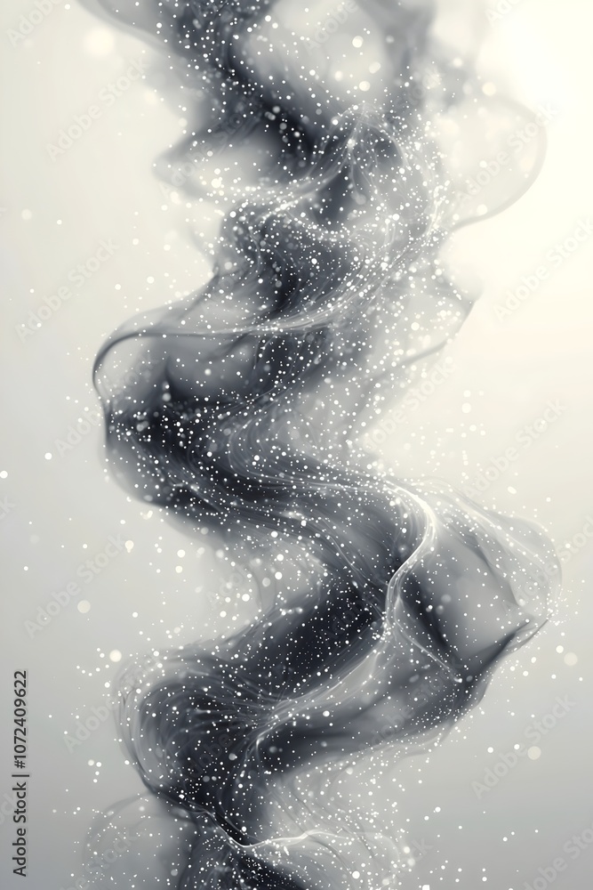 Poster view of swirling black smoke with shimmering particles, creating a mesmerizing, ethereal effect agai