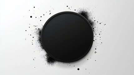 black vibrant button against white background