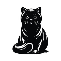 Cute Cat Black Vector,SVG