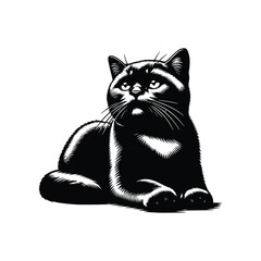 Cute Cat Black Vector,SVG