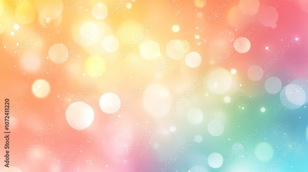 Poster abstract blurred bokeh background with soft pastel colors and sparkling glitter