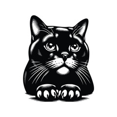 Cute Cat Black Vector,SVG