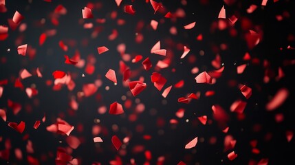 black background with red confetti for black friday 