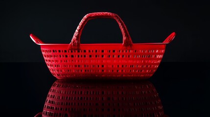 Obraz premium red empty basket