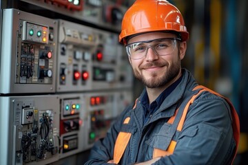 Portrait of a proud smiling electrical engineer
