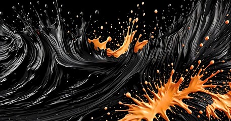 High-Quality Photorealistic Black Paint Wall with Vibrant Gradient