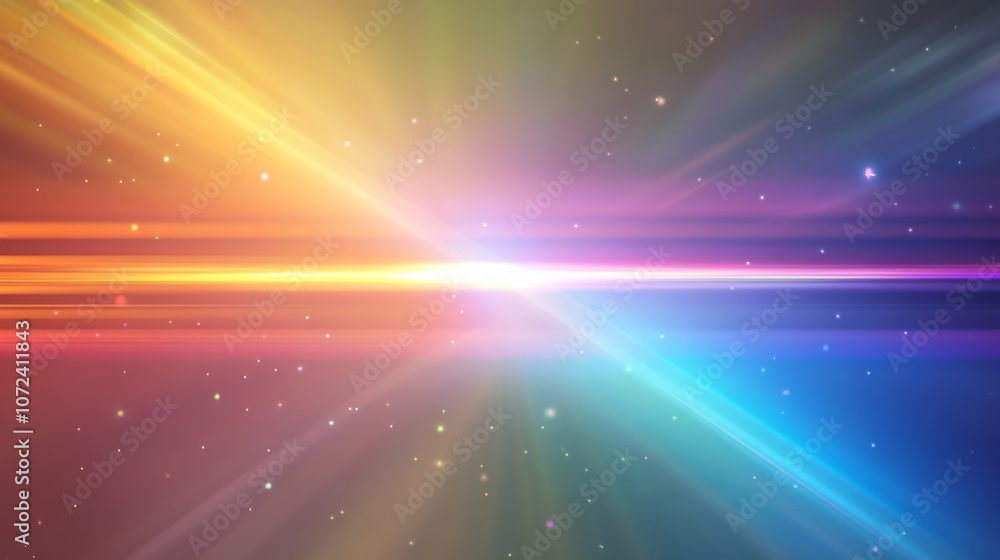 Poster abstract gradient background with light streaks and glowing particles
