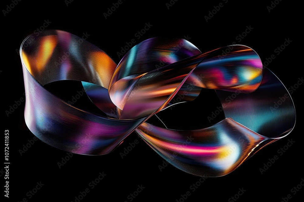 Poster abstract background 3d rendering. colorful twisted shapes in motion. computer generated digital art 