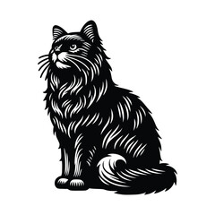 Cute Cat Black Vector,SVG