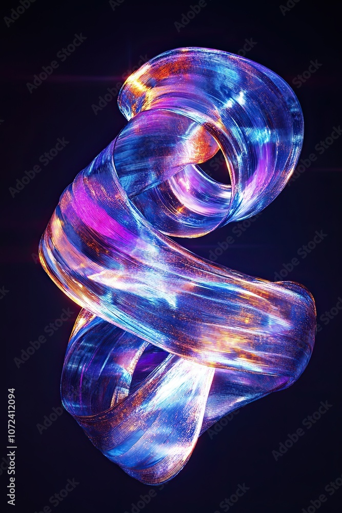 Aufkleber abstract background 3d rendering. colorful twisted shapes in motion. computer generated digital art 