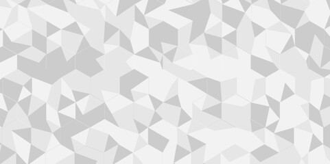 White and gray polygon Mosaic triangle overlap texture background. Vector geometric seamless gray, white cube square low polygon background. abstract surface creative diamond pattern corporate.