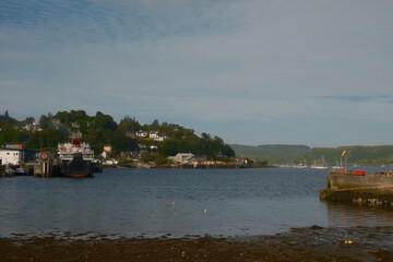 scottish town in the hills, isle of mull iona