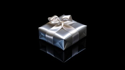 Obraz premium vibrant silver gift box