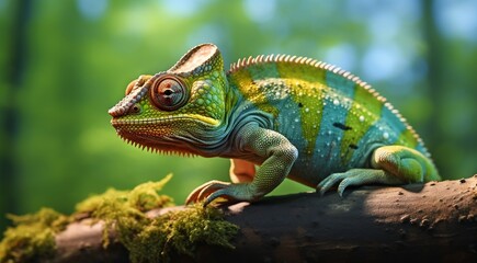 Fototapeta premium close up of chameleon in the nature
